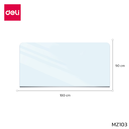 กระดานกระจก ไวท์บอร์ดกระจก Deli MZ103-WH-01 ขนาด 90 x 180 cm_7
